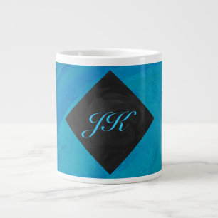 Tasse Géante Monogramme bleu océan et noir