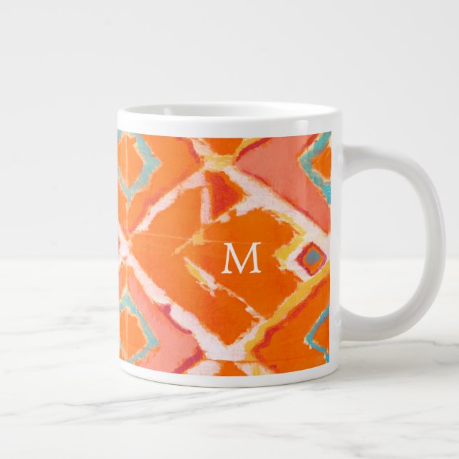 Tasse Géante Monogramme | Orange Tribal II (Droite)