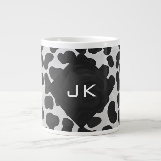 Tasse Géante Monographie dalmate noir et blanc (Devant)