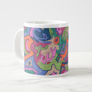 Tasse Géante Montez à l'arc-en-ciel Super, abstrait