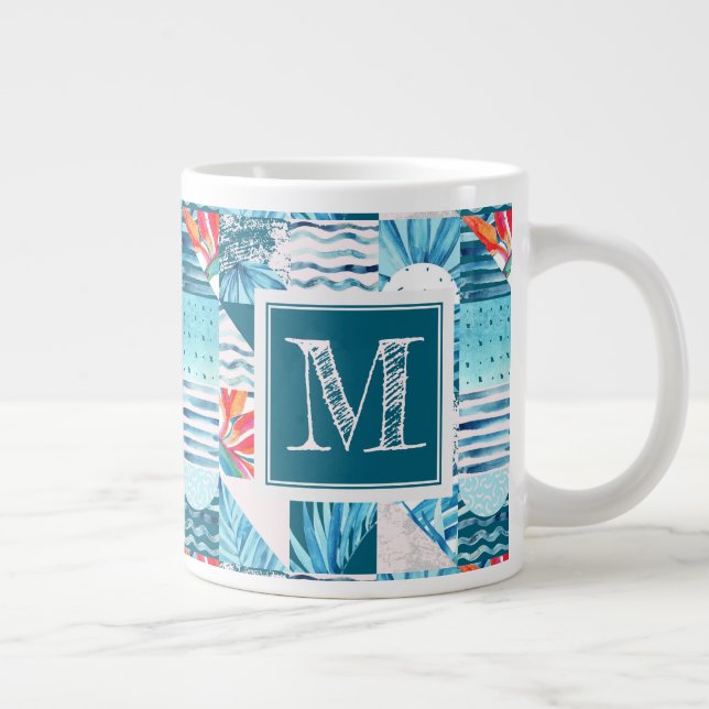 Tasse Géante Motif Abstrait géométrique Turquoise tropical (Droite)