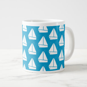 Tasse Géante Motif bleu-clair de voilier