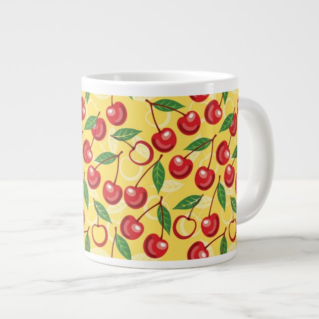 Tasse Géante Motif de cerise (Devant droit)