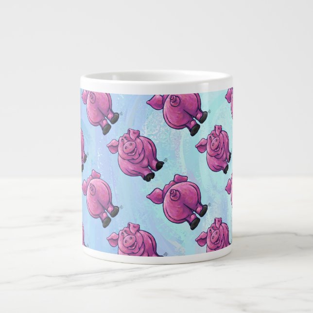 Tasse Géante Motif de porc de têtes et de queues (Devant)