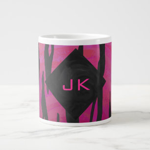 Tasse Géante Motif d'impression monogramme rose et noir