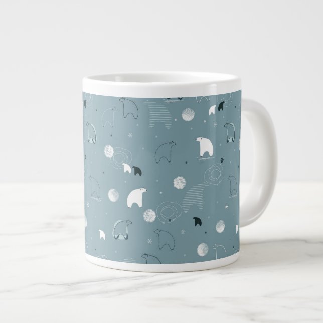 Tasse Géante motif montrant un polaire mignon (Devant droit)