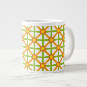Tasse Géante Motif orange vert et jaune inspiré des rétro