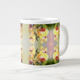 Tasse Géante Motif Orchidées Jaunes