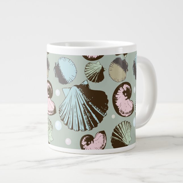 Tasse Géante Motif Retro Seashell (Devant droit)