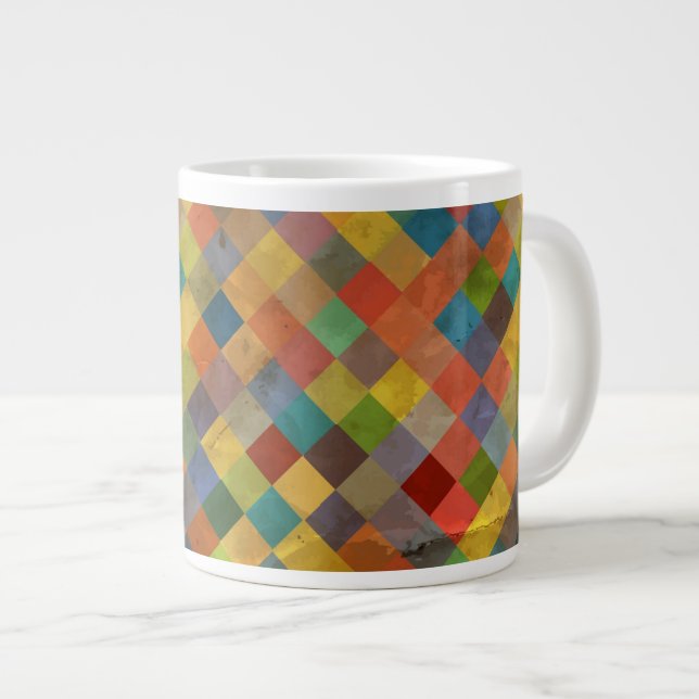 Tasse Géante motif Vintage. Géométrique. (Devant droit)