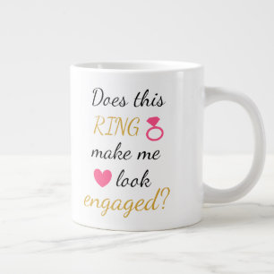 Tasse Géante Mug - Anneau Fiançailles - Rose chaud