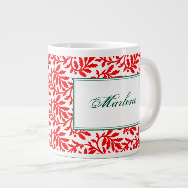 Tasse Géante Mug personnalisé rouge ivoire (Devant droit)