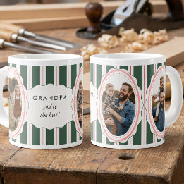 Tasse géante multi-photos grand-père rayée Prépa