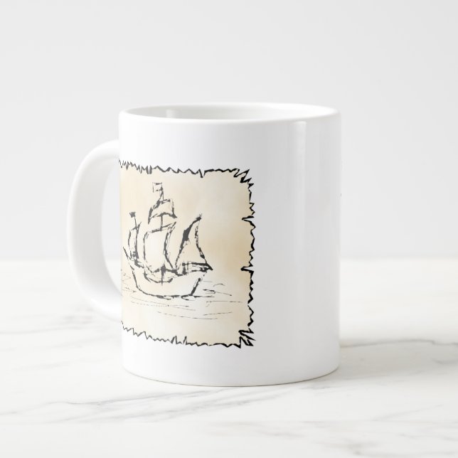Tasse Géante Navire pirate. (Devant gauche)