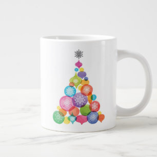 Tasse Géante Noël  Aquarelle - Arbre d'ornement de flocons de 