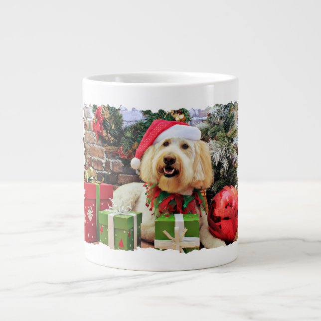 Tasse Géante Noël - Golden Doodle - Bella (Devant)