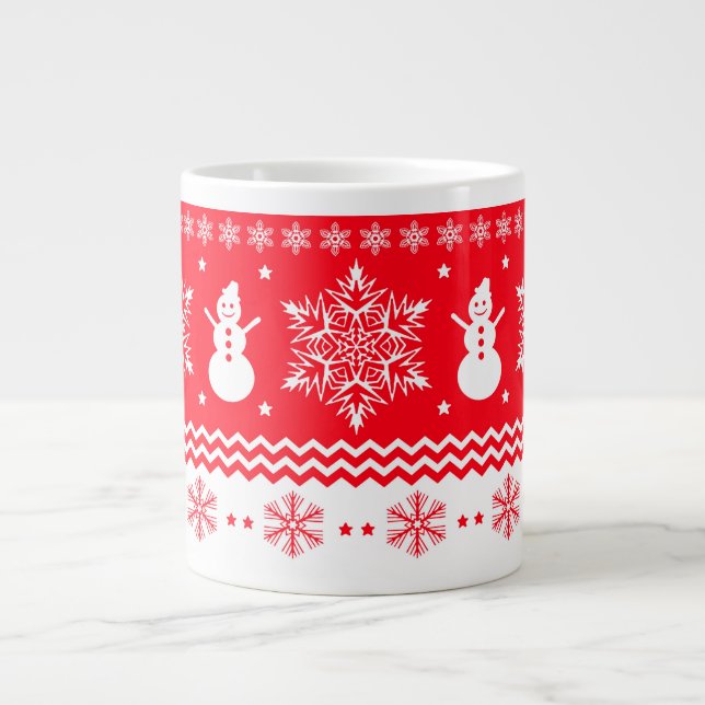 Tasse Géante Noël rouge et blanc (Devant)