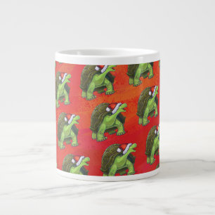 Tasse Géante Noël Tortue Sur Rouge