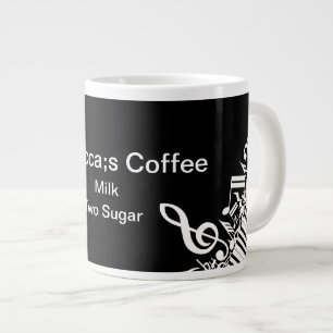 Tasse Géante Notes musicales et touches de piano personnalisée