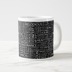 Tasse Géante Nuage de mots motif MUSIQUE