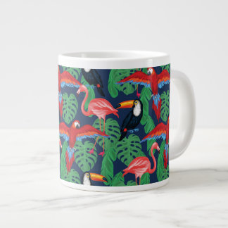 Tasse Géante Oiseaux Tropicaux Aux Couleurs Lumineuses