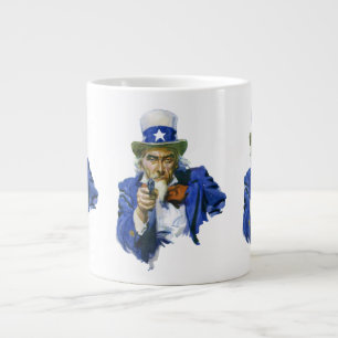 Tasse Géante Oncle Sam patriotique vintage avec chapeau à étoil