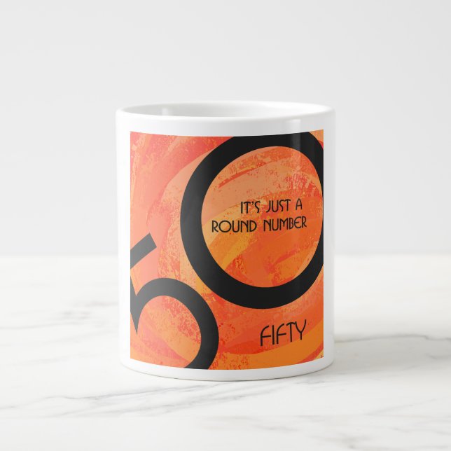 Tasse Géante Orange 50 Anniversaire de la Décennie (Devant)
