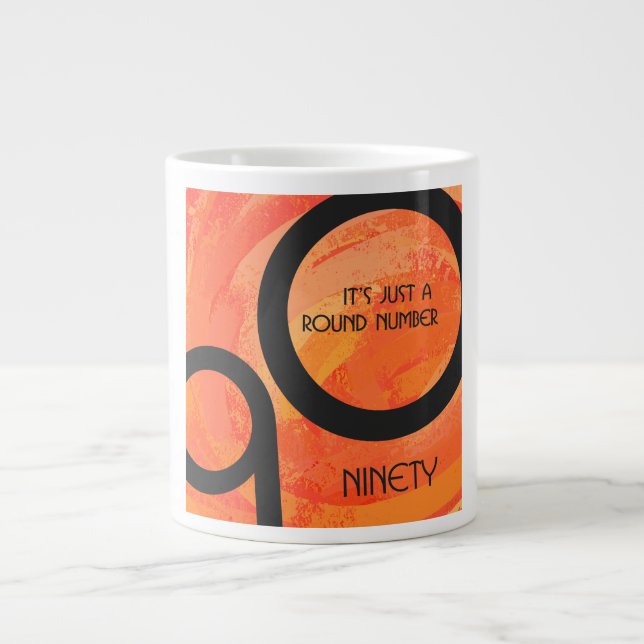 Tasse Géante Orange Décennie 90e anniversaire (Devant)