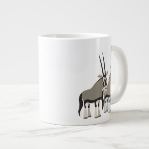 Tasse Géante Paire mignonne d'oryxes de caricature Jumbo Mug