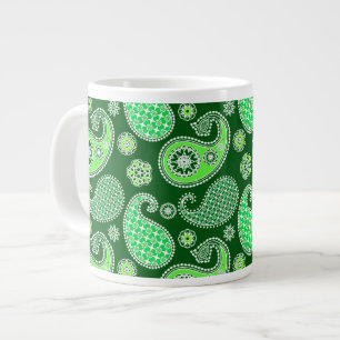 Tasse Géante Paisley motif, Emerald et Jade Green