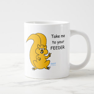 Tasse Géante Panneau de Paix Caricature Écureuil et nourricier 