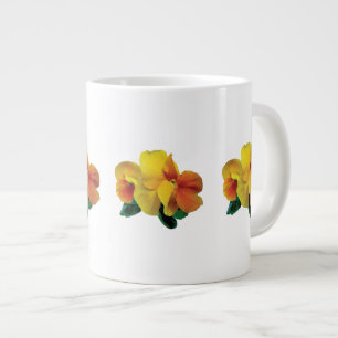 Tasse Géante Pansies jaune et orange vifs