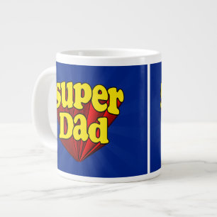 Tasse Géante Papa superbe, super héros rouge/jaune/fête des