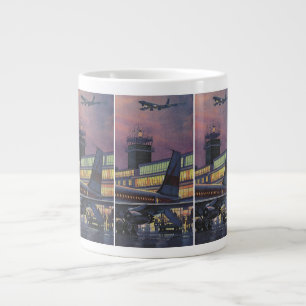 Tasse Géante Passagers d'affaires vintage dans un avion à l'aér
