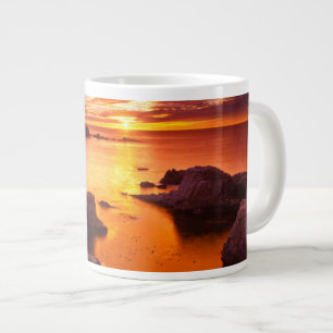 Tasse Géante Paysage marin orange, coucher de soleil, Californi