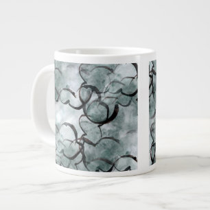 Tasse Géante peintures à la main noire et gris avant-gardiste