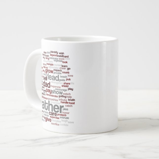 Tasse Géante Père Cloud Mot Mug (Devant gauche)