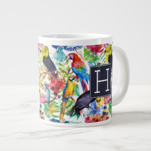 Tasse Géante Perroquets couleur aquarelle Ajouter votre premie