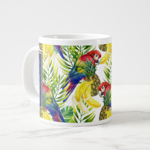 Tasse Géante Perroquets Et Fruits Tropicaux Ajouter votre nom