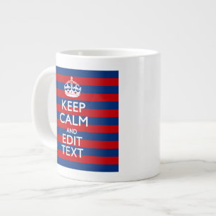Tasse Géante Personalisé KEEP CALM Your Text on Stripes
