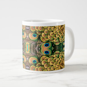 Tasse Géante Pétales Emerald Green et Gold Peacock