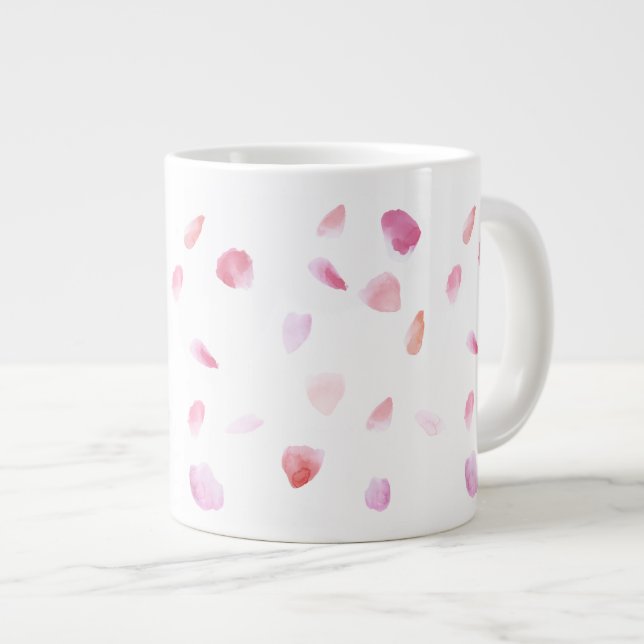 Tasse Géante Pétales Roses romantiques (Devant droit)