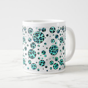 Tasse Géante Photographie noir et Turquoise de Leopard