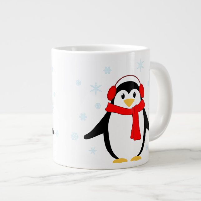 Tasse Géante Pingouin d'hiver (Devant droit)