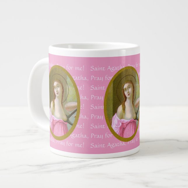 Tasse Géante Pink St. Agatha (M 003) 20 oz. Mug de café Jumbo (Devant gauche)