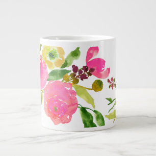 Tasse Géante PixDezines floral/aquarelle/ranunculus