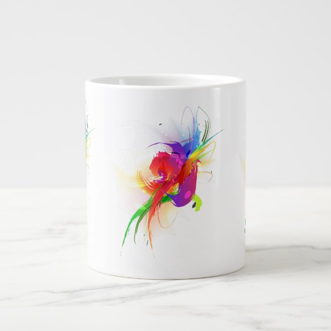 Tasse Géante Plaques de peinture Abstraites Rainbow Lorikeet (Devant)
