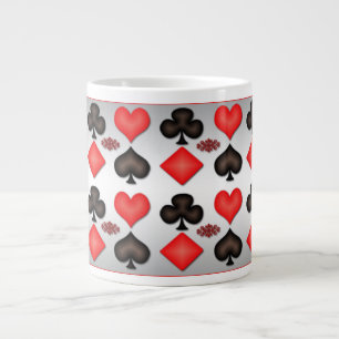 Tasse Géante Poker Jouer Cartes Motif Argent Mug