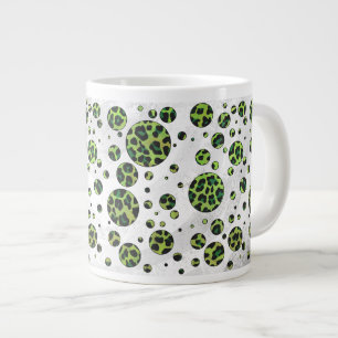 Tasse Géante Polka Dot Leopard noir et vert
