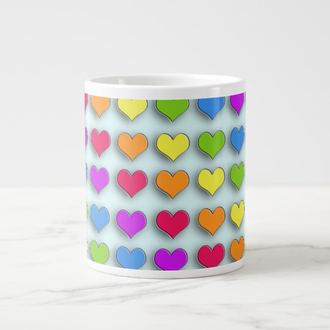 Tasse Géante Poppin Coeurs rétro (Devant)
